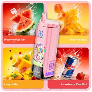 fumot 80k watermelon ice - peach mango - lady killer - strawberry red bull