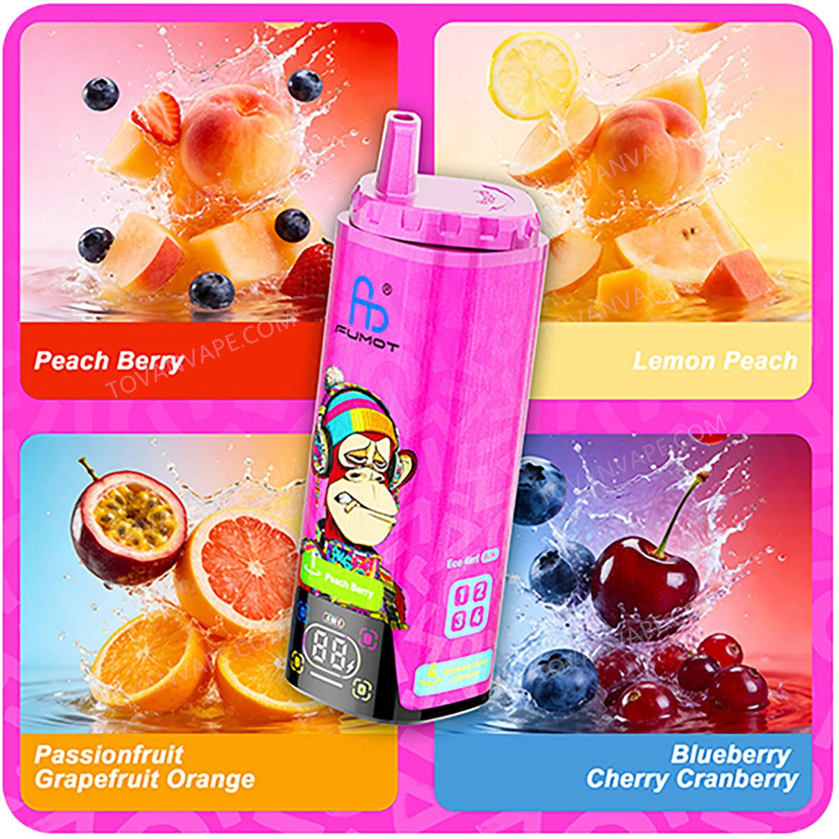 fumot eco 4in1 80k peach berry - lemon peach - passionfruit grapefruit orange blueberry cherry cranberry
