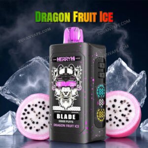 merry mi blade 30k dragon fruit ice placed among sliced pink dragon fruit and cooling ice cubes