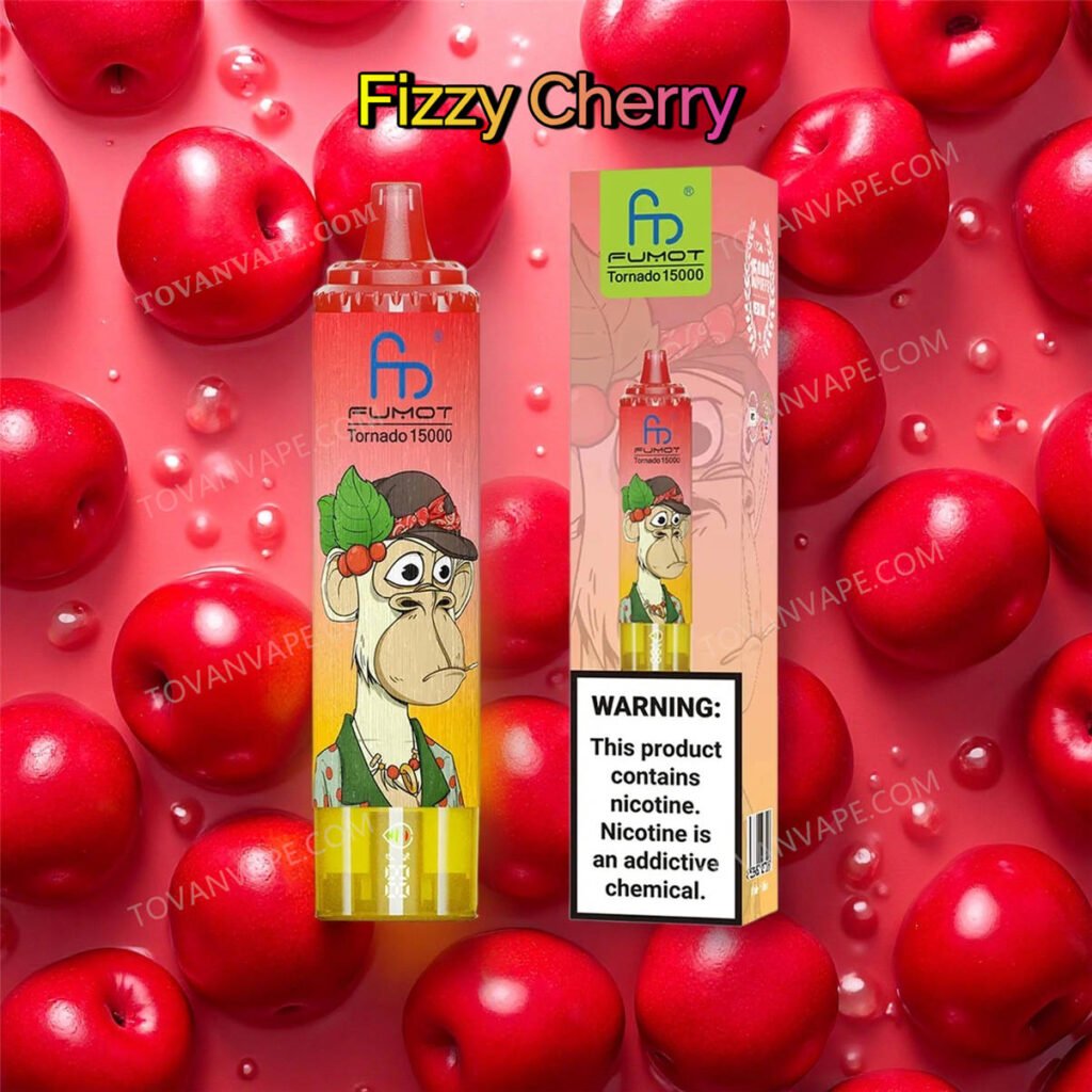 randm tornado 15k fizzy cherry, verziert mit süßen roten Kirschen und funkelnden Tropfen