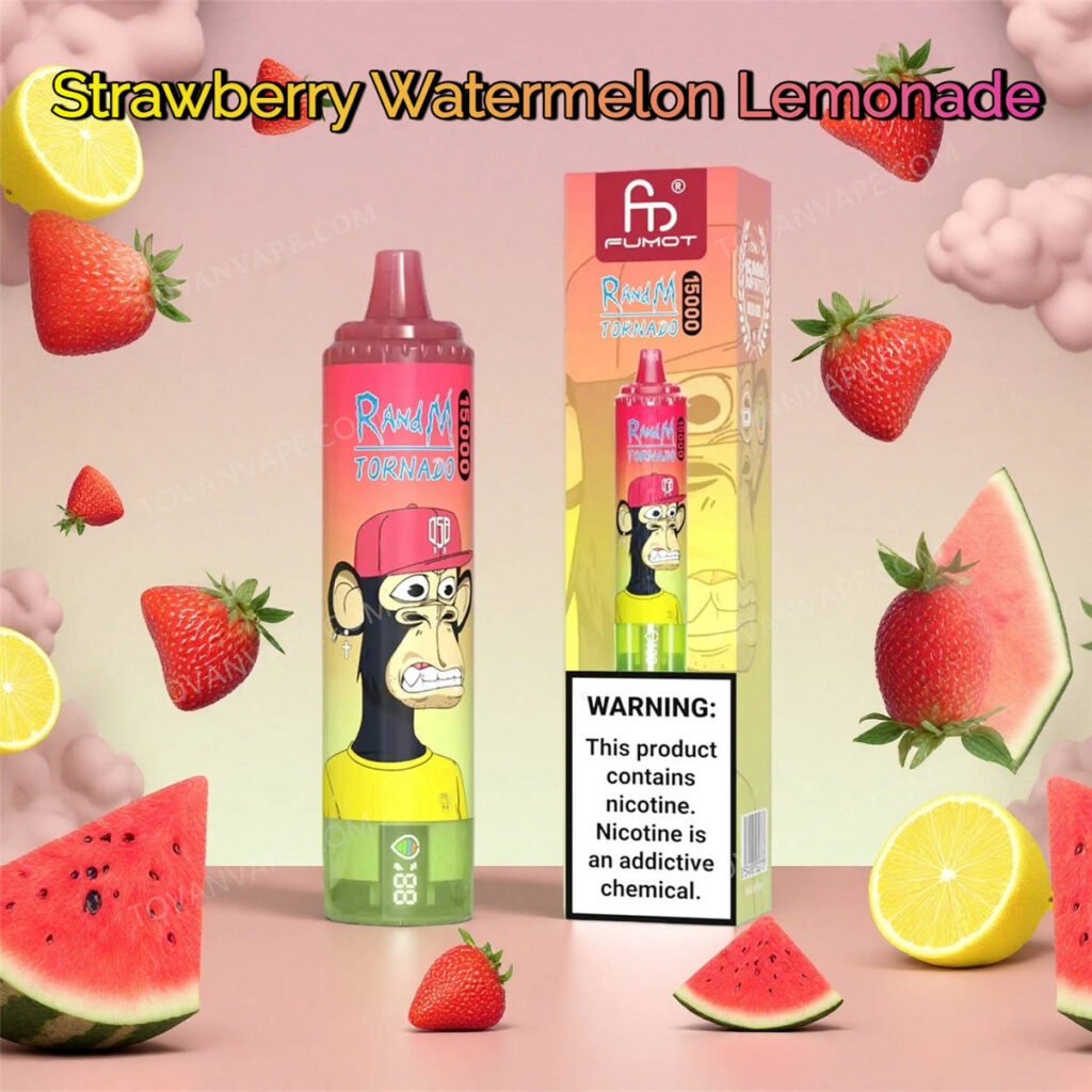 randm tornado 15k strawberry watermelon lemonade accompagnés de fraises, de pastèque et de citrons frais