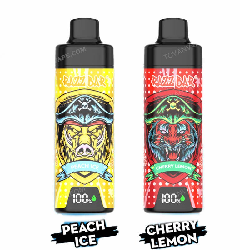 razz bar 40k mit Bildschirm in den Farben Kirsche und Zitrone