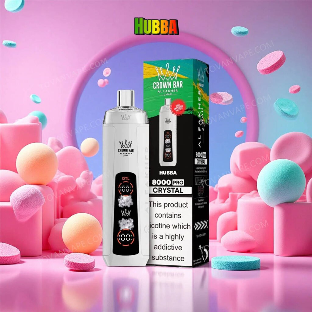 the hubba flavor of al fakher 8k crystal, accompanied by classic sweet bubblegum and a colorful mix of fruits the hubba flavor of al fakher 8k crystal, accompanied by classic sweet bubblegum and a colorful mix of fruits
