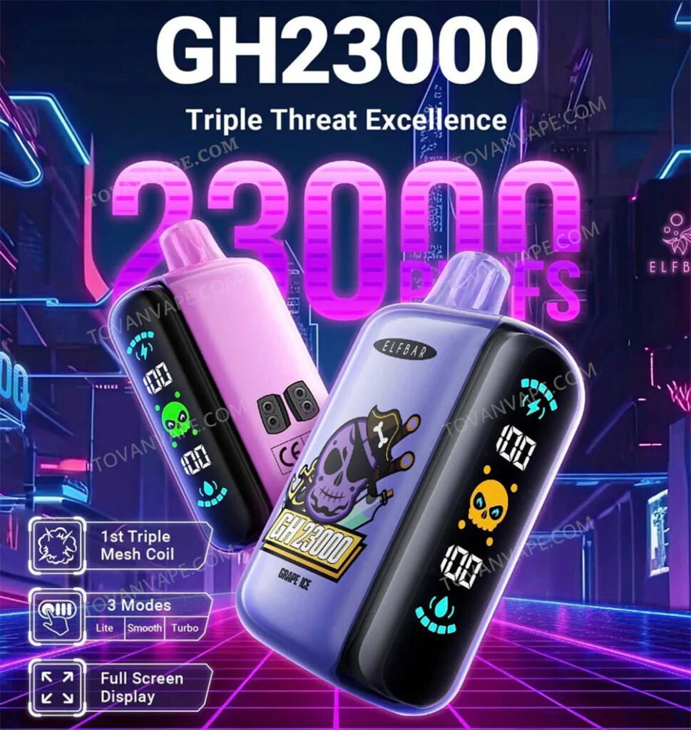 visual overview of the top 3 features on the elfbar gh 23k