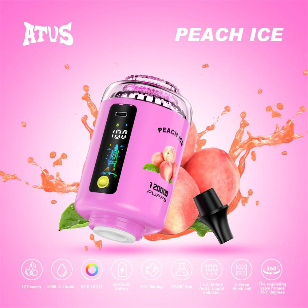 Les modèles atvs 120000 et peach ice sont présentés au milieu de pêches fraîches et juteuses et de glaçons rafraîchissants Les modèles atvs 120000 et peach ice sont présentés au milieu de pêches fraîches et juteuses et de glaçons rafraîchissants