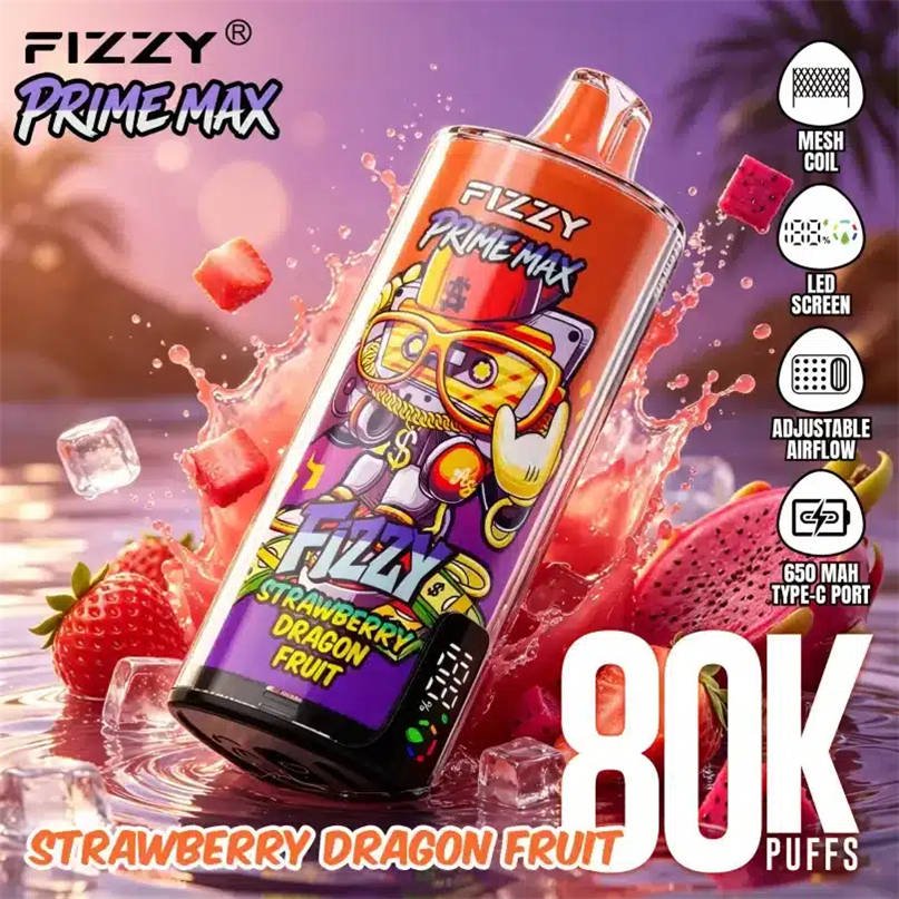 digital smartskärm på fizzy 80k prime max som tydligt visar batterinivån och e-vätskenivån digital smartskärm på fizzy 80k prime max som tydligt visar batterinivån och e-vätskenivån