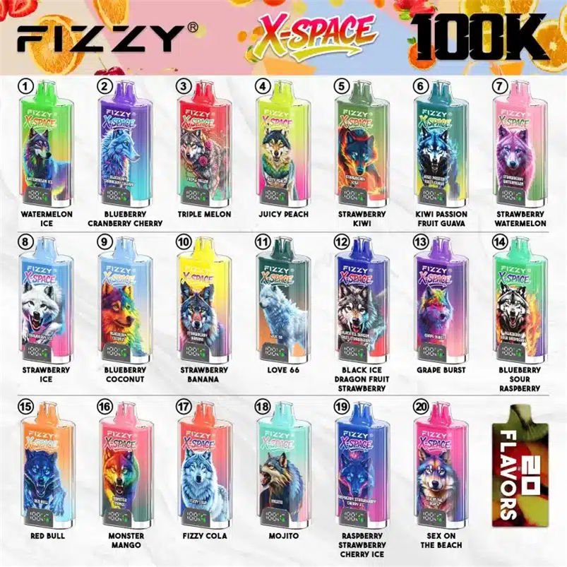 explore the complete collection of 20 fizzy 100k x space flavors shown together explore the complete collection of 20 fizzy 100k x space flavors shown together