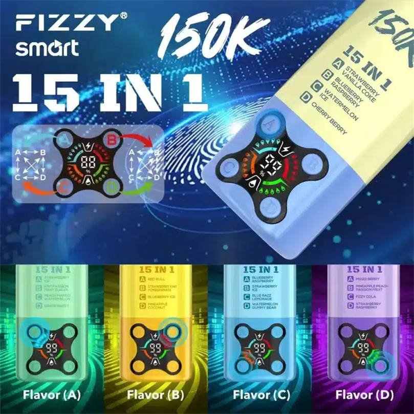 fizzy 150k 15in1 con visualizzazione di diverse opzioni di gusto fizzy 150k 15in1 con visualizzazione di diverse opzioni di gusto