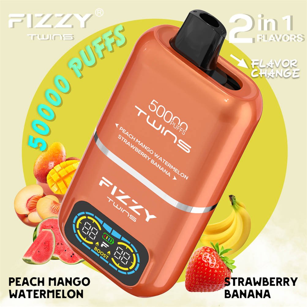 fizzy twins 50000 peach mango watermelon - strawberry banana, tra pesche fresche, manghi, meloni e banane fizzy twins 50000 peach mango watermelon - strawberry banana, tra pesche fresche, manghi, meloni e banane