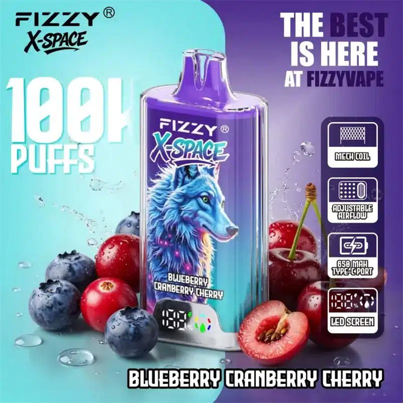 fresh fruit ingredients surrounding the fizzy 100k x space for flavor visualization