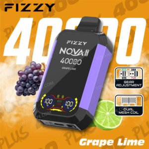 uva fresca e lime verdi che circondano il modello fizzy nova plus 40000 “Grape Lime”