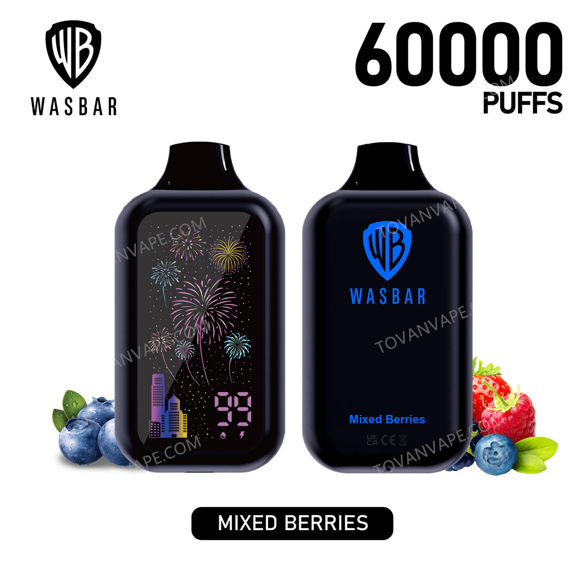 Vues de face et de dos des modèles wasbar 60k et mixed berries