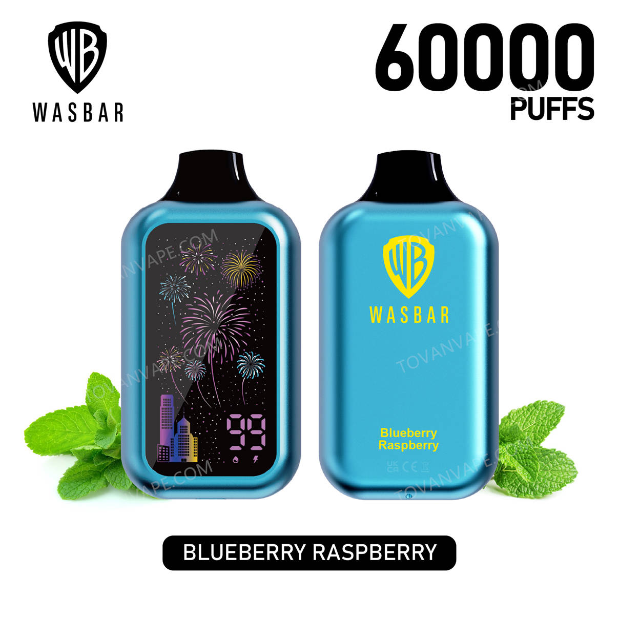 wasbar 60k et blueberry raspberry, vues de face et de dos