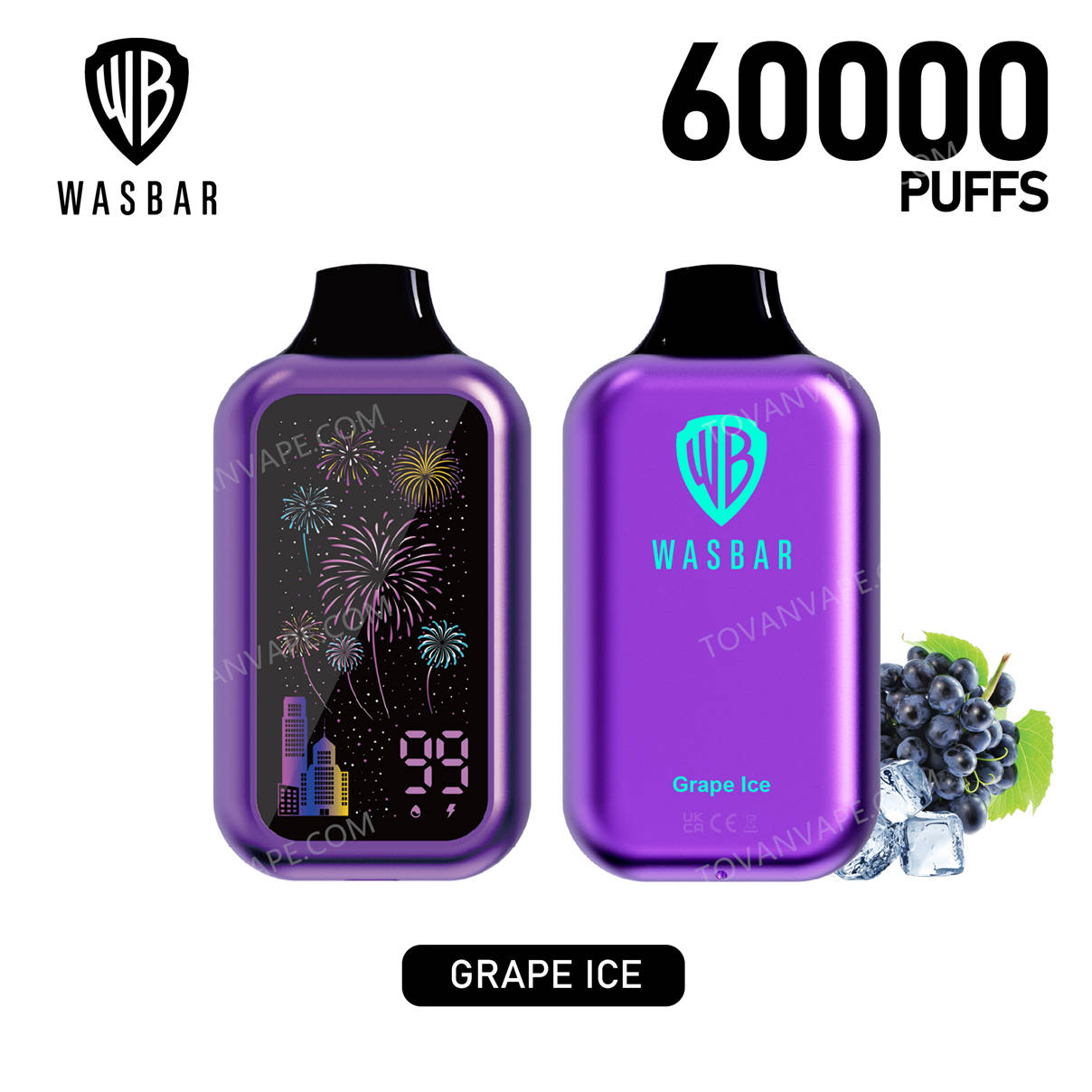 wasbar 60k et grape ice vus de face et de dos