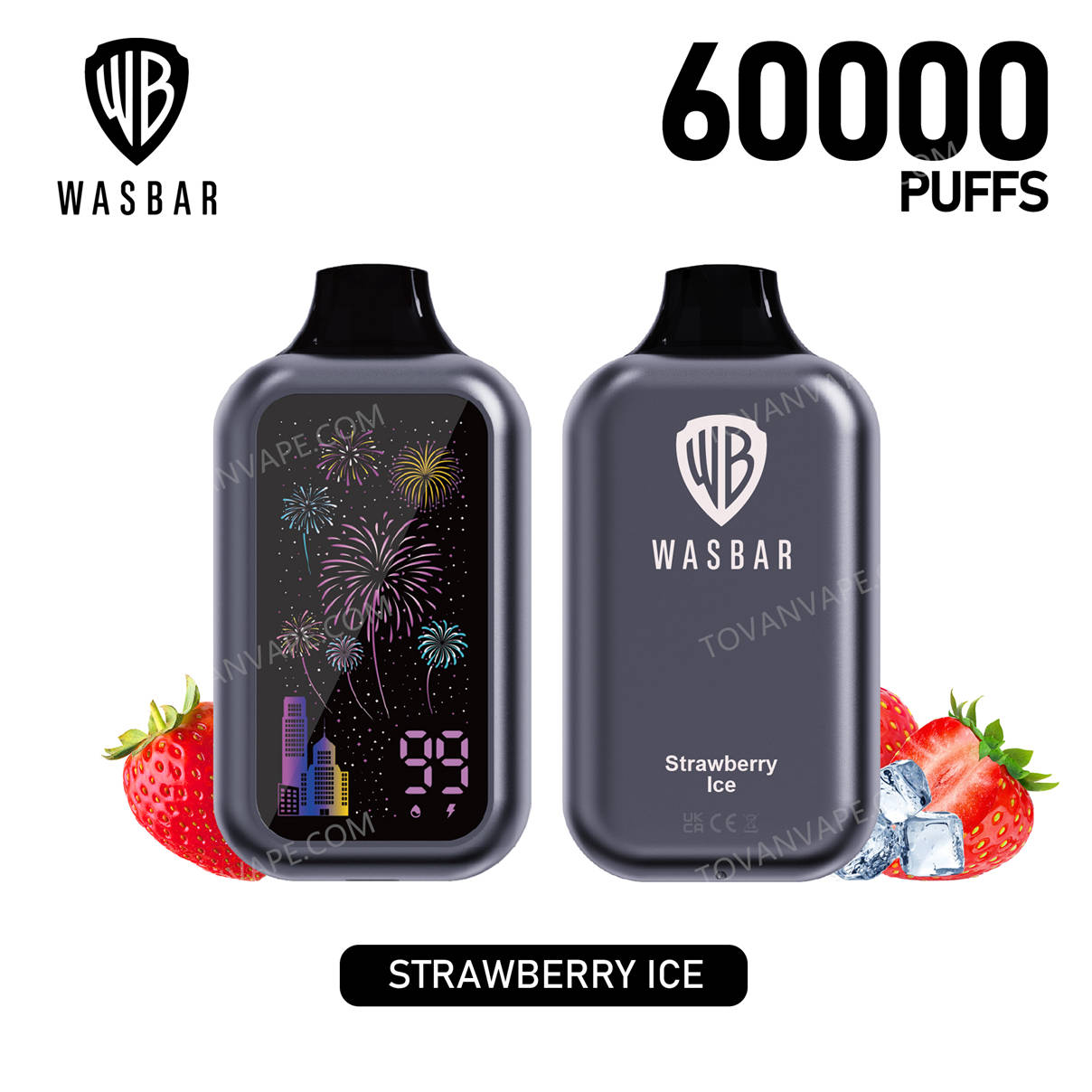 wasbar 60k strawberry ice : vue de face et de dos