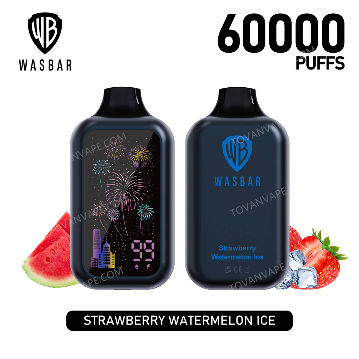 wasbar 60k strawberry watermelon ice : vue des deux côtés