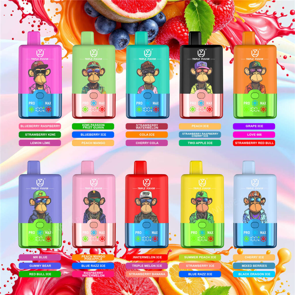 Komplette Kollektion von zehn uzy- und triple flavor 60000-E-Zigaretten, die das gesamte Geschmacksangebot präsentieren Komplette Kollektion von zehn uzy- und triple flavor 60000-E-Zigaretten, die das gesamte Geschmacksangebot präsentieren