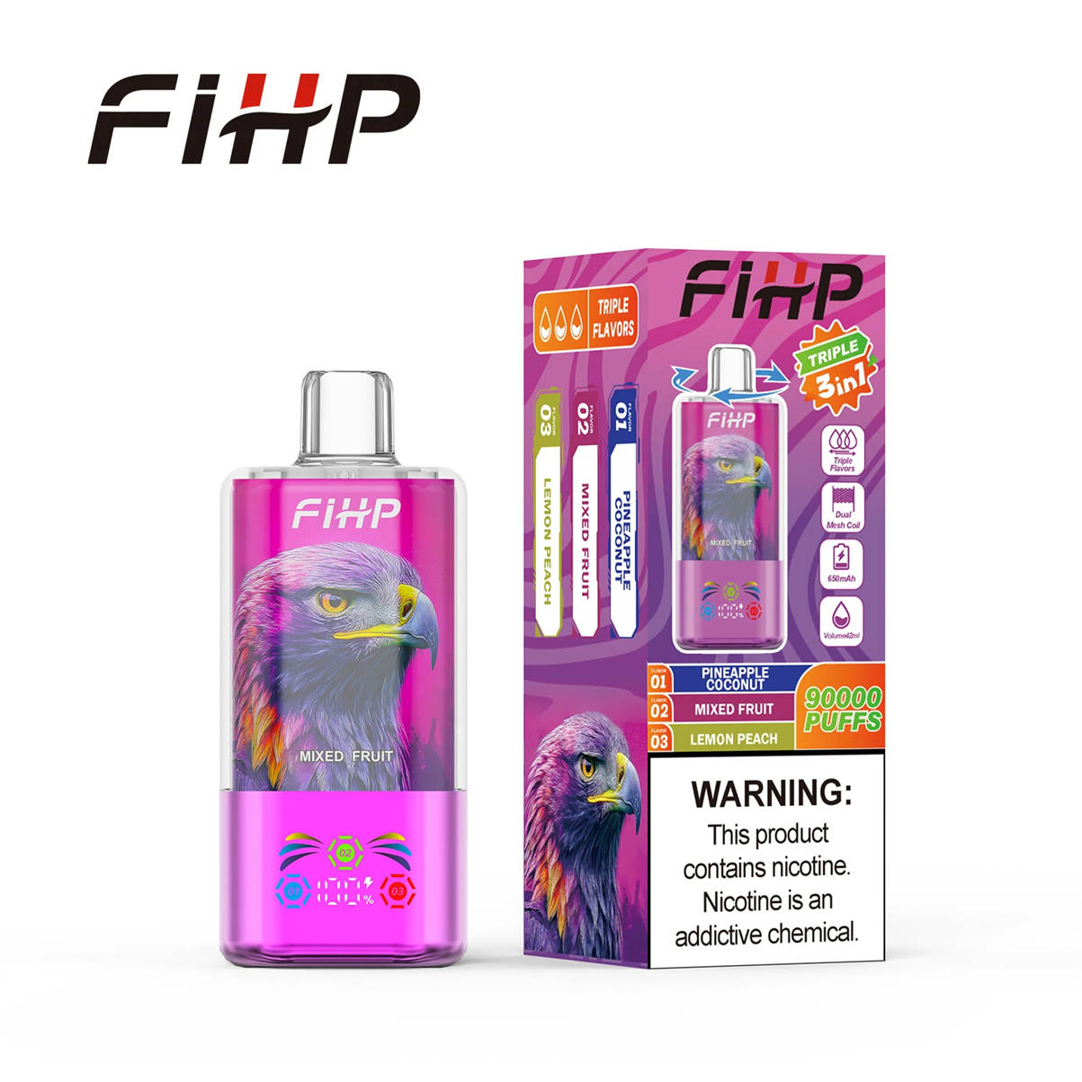 fihp 90000 3-en-1 pineapple coconut mixed fruit lemon peach
