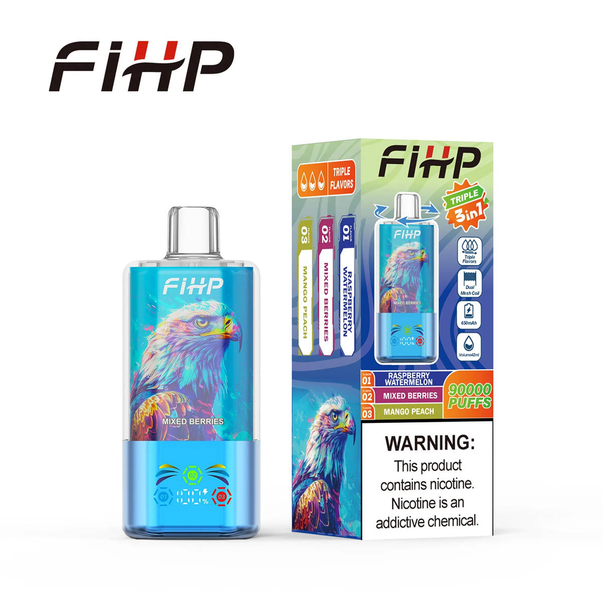 fihp 90000 3-en-1 raspberry watermelon mixed berries mango peach