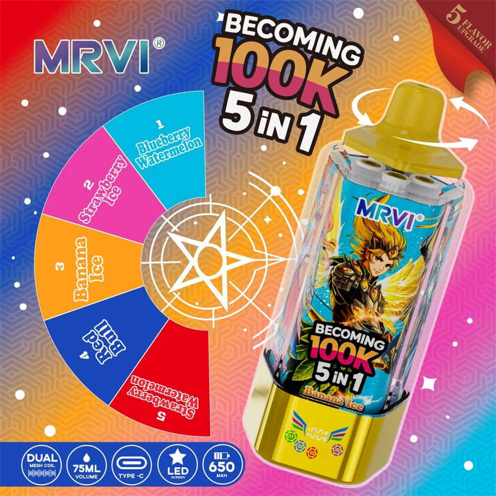 Mrvi Becoming 100K Blueberry Watermelon + Strawberry Ice + Banana Ice + Red Bull + Strawberry Watermelon