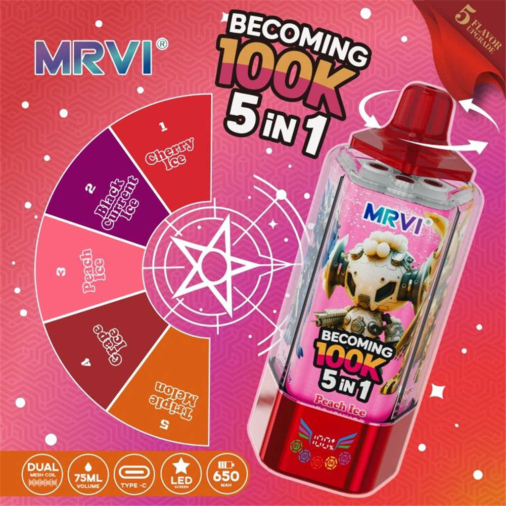 Mrvi Becoming 100K Triple Melon + Cherry Ice + Black Current Ice + Peach Ice + Grape Ice