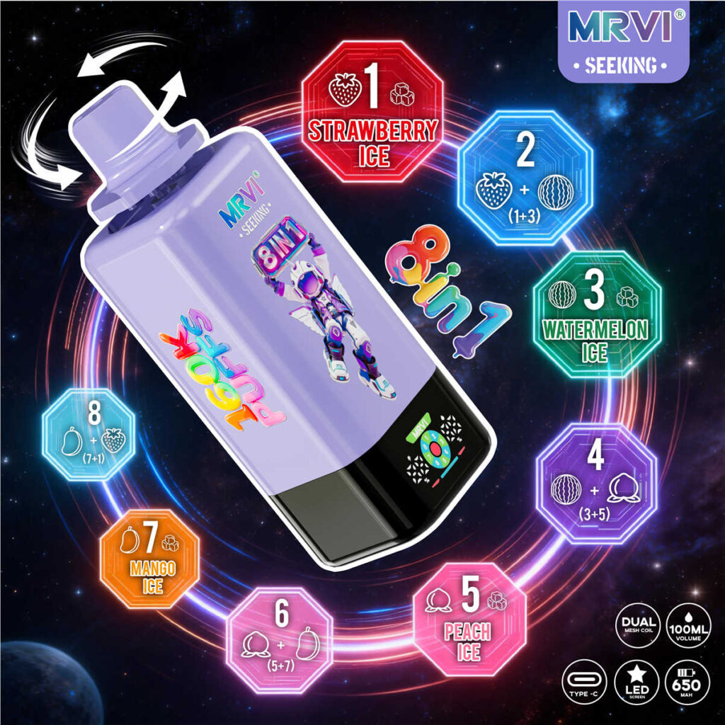 Mrvi Recherche 160 000 pailles 8 en 1 berry ice + Strawberry Watermelon + Eau melon ice + Peach Watermelon + Glace à la pêche + Peach Mango + Glace à la mangue + Strawberry Mango