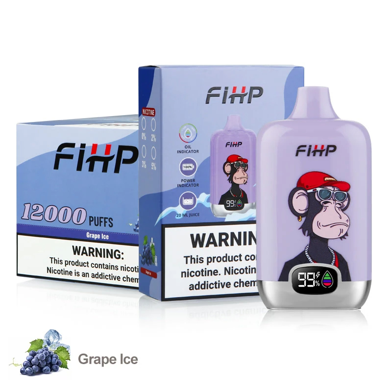 boîte de vente au détail et carton de vente en gros des arômes fihp 12000 et grape ice boîte de vente au détail et carton de vente en gros des arômes fihp 12000 et grape ice