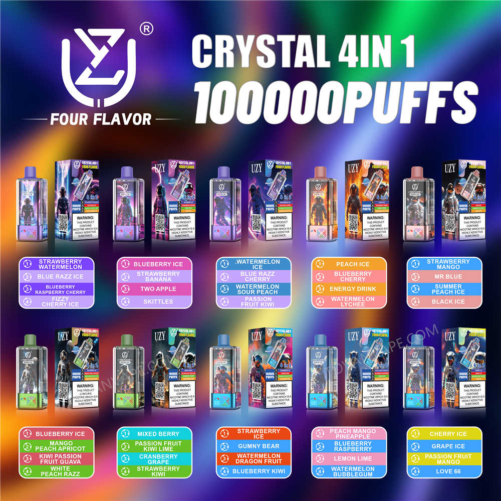 zehn verschiedene Geschmacksrichtungen des uzy und crystal 100k Vape