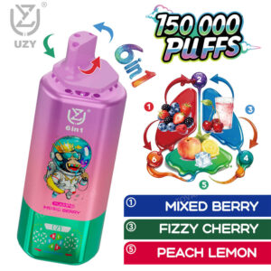 uzy 150k mixed berry fizzy cherry peach lemon