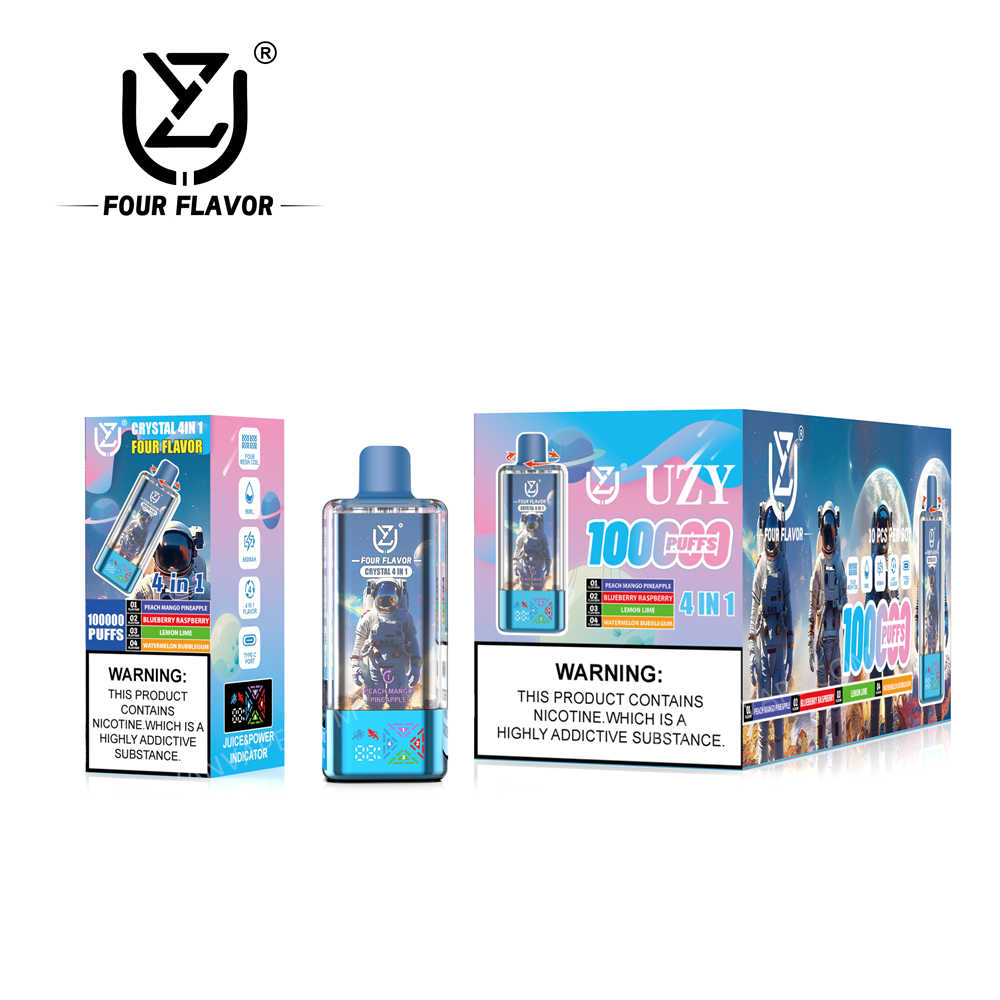uzy, crystal 100k, peach mango pineapple, blueberry raspberry, lemon lime, watermelon bubble gum – Einzelhandels- und Großhandelsverpackungen
