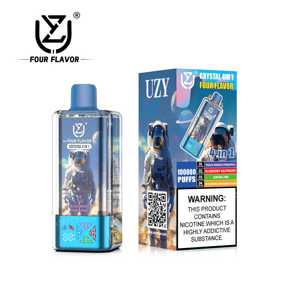 uzy, crystal 100k, peach mango pineapple, blueberry raspberry, lemon lime – watermelon bubble gum mit Verkaufsverpackung