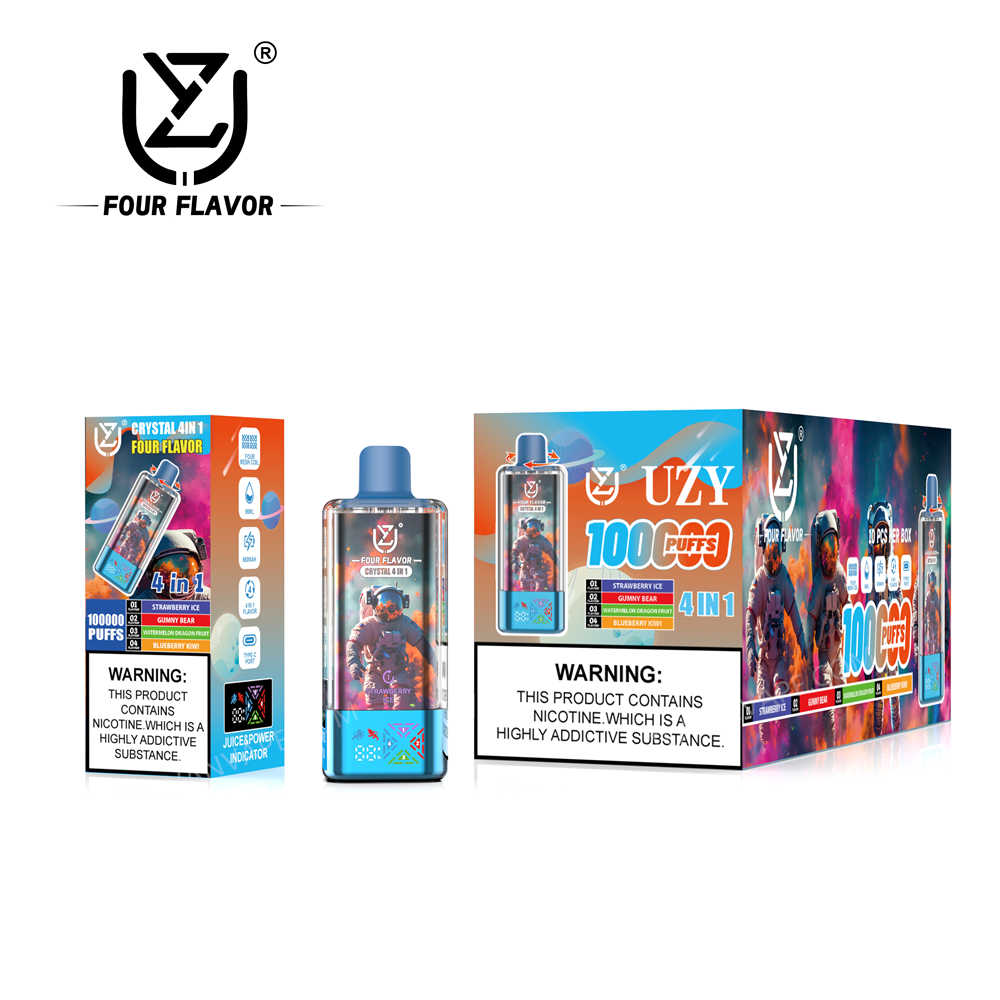 uzy, crystal 100k, strawberry ice, gummy bear, Wassermelone dragon fruit, blueberry kiwi mit Einzelhandels- und Großhandelsverpackungen